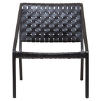Black Cow Leather Woven Chair | Kendari