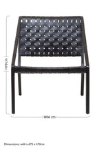Black Cow Leather Woven Chair | Kendari