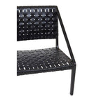 Black Cow Leather Woven Chair | Kendari