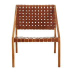 Tan Woven Leather and Teak Chair | Kendari