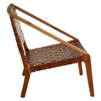 Tan Woven Leather and Teak Chair | Kendari