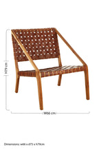 Tan Woven Leather and Teak Chair | Kendari