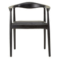 Black Leather and Teak Wood Chair | Kendari