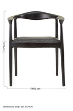 Black Leather and Teak Wood Chair | Kendari