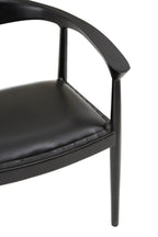 Black Leather and Teak Wood Chair | Kendari