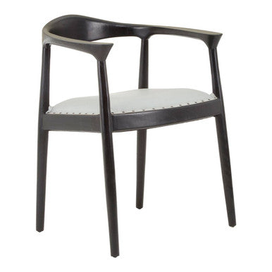 Open Back Grey Leather Chair | Kendari