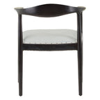 Open Back Grey Leather Chair | Kendari