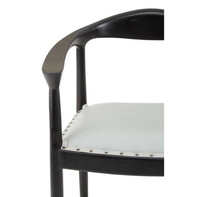 Open Back Grey Leather Chair | Kendari