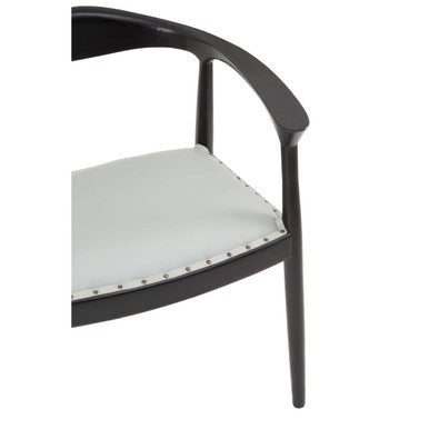 Open Back Grey Leather Chair | Kendari