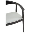 Open Back Grey Leather Chair | Kendari