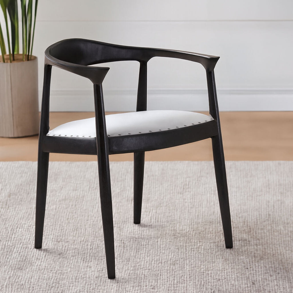 Open Back Grey Leather Chair | Kendari