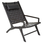 Black Leather Woven Chair | Kendari
