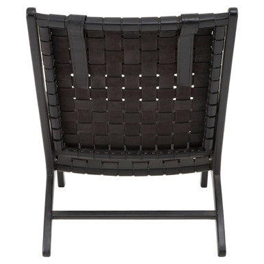Black Leather Woven Chair | Kendari