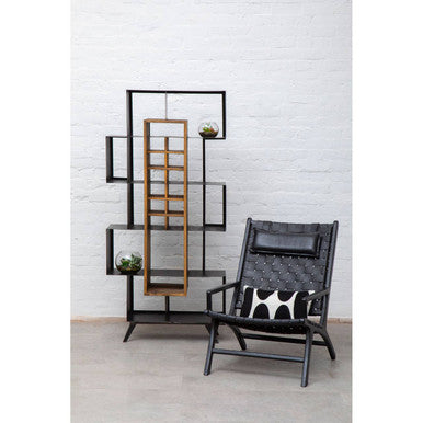 Black Leather Woven Chair | Kendari