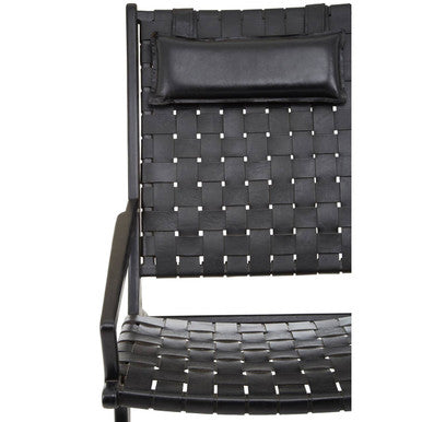 Black Leather Woven Chair | Kendari