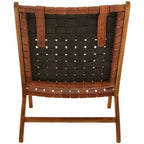 Teak Wood and Woven Leather Chair | Kendari