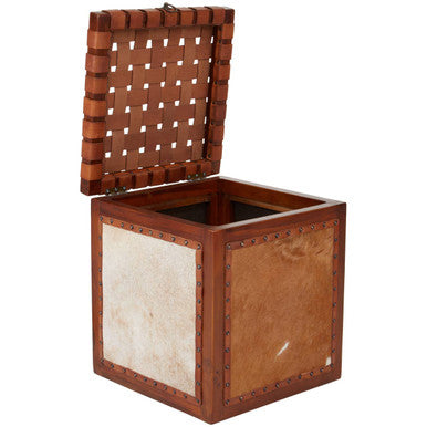 Hair on Leather Storage Stool | Kendari