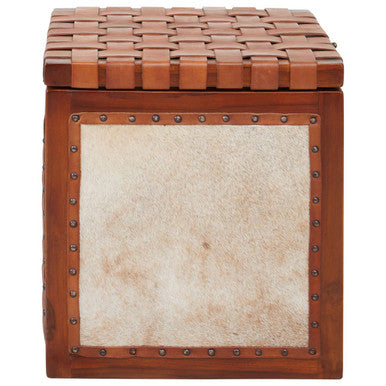 Hair on Leather Storage Stool | Kendari