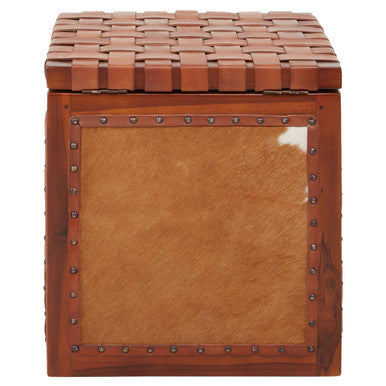 Hair on Leather Storage Stool | Kendari