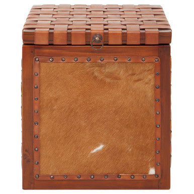 Hair on Leather Storage Stool | Kendari