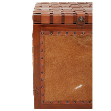 Hair on Leather Storage Stool | Kendari