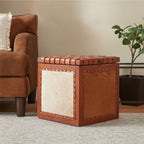 Hair on Leather Storage Stool | Kendari