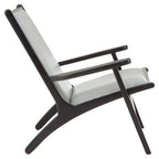 Grey Leather and Teak Wood Chair | Kendari