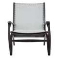 Grey Leather and Teak Wood Chair | Kendari