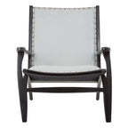 Grey Leather and Teak Wood Chair | Kendari