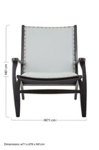 Grey Leather and Teak Wood Chair | Kendari