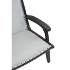 Grey Leather and Teak Wood Chair | Kendari