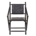 Black Strapped Leather and Black Teak Wood Chair | Kendari