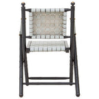 White Leather and Black Teak Wood Chair | Kendari