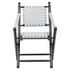 White Leather and Black Teak Wood Chair | Kendari