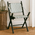 White Leather and Black Teak Wood Chair | Kendari