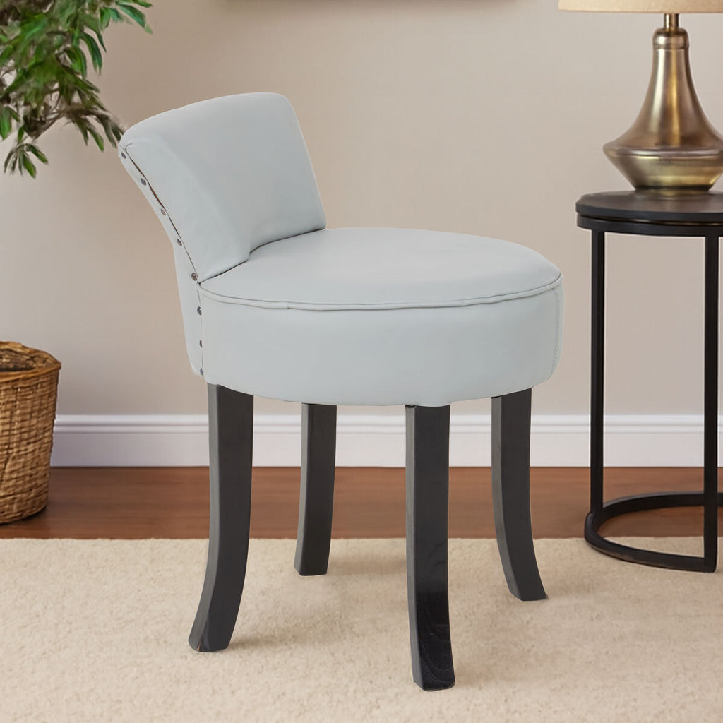 Grey Leather Rounded Chair | Kendari