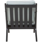 Grey Leather and Black Teak Wood Armchair | Kendari
