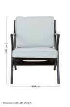 Grey Leather and Black Teak Wood Armchair | Kendari