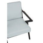 Grey Leather and Black Teak Wood Armchair | Kendari