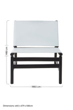 Grey Leather and Black Teak Modern Sling Chair | Kendari