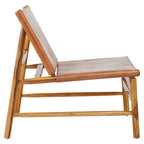 Brown Leather and Teak Modern Sling Chair | Kendari