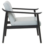 Grey Leather Armchair with Black Teak Wood Frame | Kendari