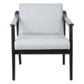 Grey Leather Armchair with Black Teak Wood Frame | Kendari