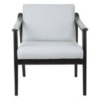Grey Leather Armchair with Black Teak Wood Frame | Kendari