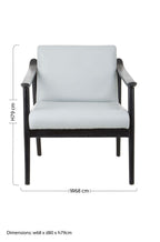 Grey Leather Armchair with Black Teak Wood Frame | Kendari
