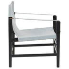 Grey Leather and Black Teak Wood Chair | Kendari
