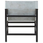 Grey Leather and Black Teak Wood Chair | Kendari