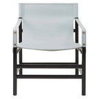 Grey Leather and Black Teak Wood Chair | Kendari