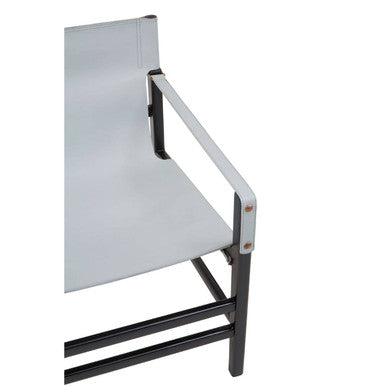 Grey Leather and Black Teak Wood Chair | Kendari
