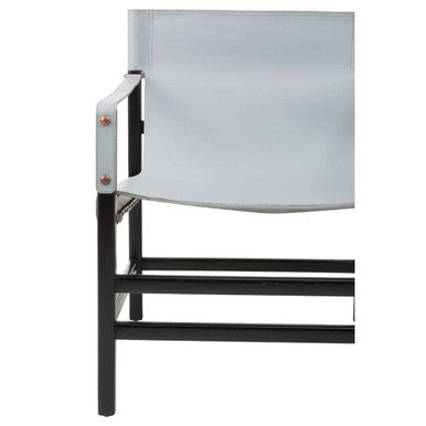 Grey Leather and Black Teak Wood Chair | Kendari